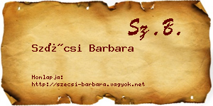 Szécsi Barbara névjegykártya
