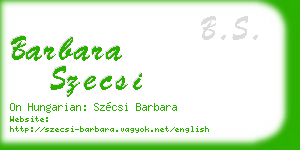barbara szecsi business card