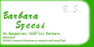 barbara szecsi business card